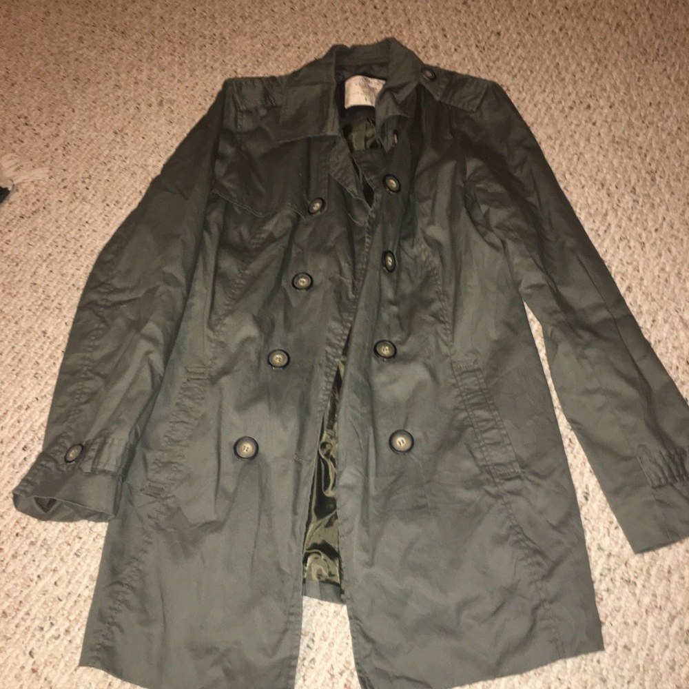 Dark green trench coat